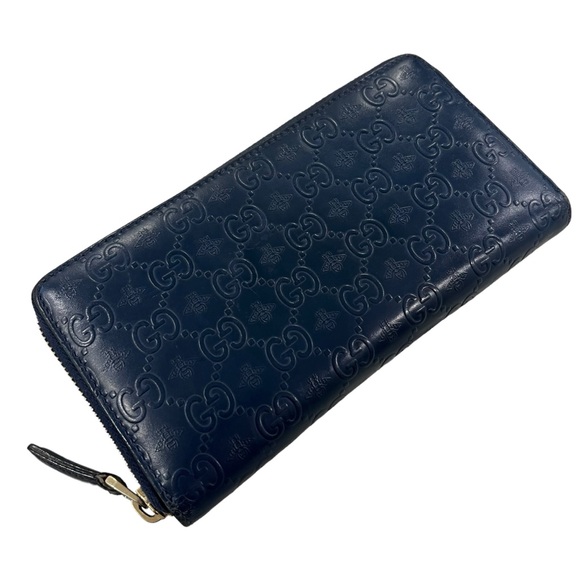 Gucci Monogram Bee Leather Zip Around Wallet - Picture 7 of 7